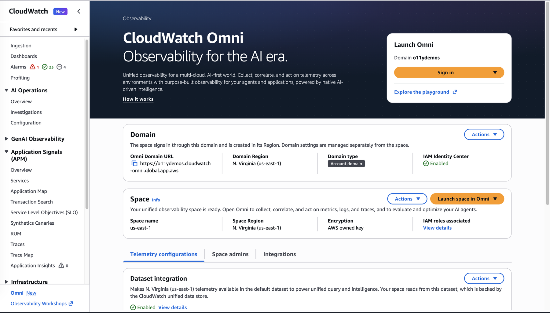 Cloudwatch omni console 1800